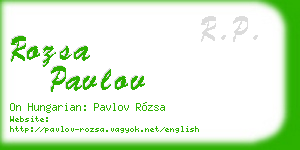 rozsa pavlov business card