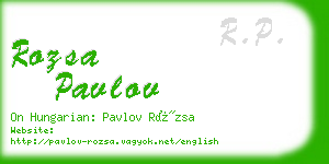 rozsa pavlov business card